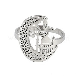 201 Stainless Steel Adjustable Rings for Women&nbsp;RJEW-M008-04P