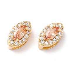 Rack Plating Brass Micro Pave Cubic Zirconia Beads&nbsp;KK-D073-02G-NR
