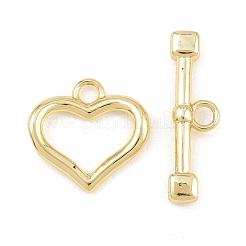 Heart Brass Toggle Clasps&nbsp;KK-G548-43G-02