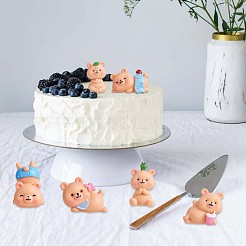 6Pcs Cute Resin Bear Figurines&nbsp;JX316A