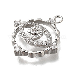Brass Micro Pave Cubic Zirconia Pendants&nbsp;KK-Q048-23P