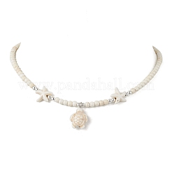 Synthetic Turquoise Sea Turtle & Starfish Pendant Necklaces&nbsp;NJEW-JN05210-02
