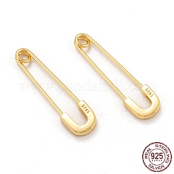 925 Sterling Silver Safety Pins Earrings&nbsp;EJEW-H110-17G