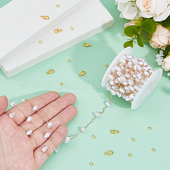 DIY Brass ABS Imitation Pearl Bead Handmade Chains Necklaces Making Kits&nbsp;DIY-HS0001-65A