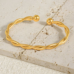 304 Stainless Steel Twisted Cuff Bangles&nbsp;XI4338-2