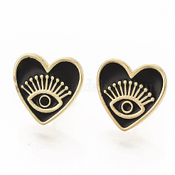 Brass Enamel Stud Earrings&nbsp;EJEW-S208-052B