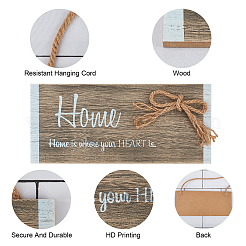 Natural Wood Hanging Wall Decorations for Front Door Home Decoration&nbsp;HJEW-WH0012-02
