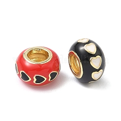 Brass Enamel European Beads&nbsp;KK-P345-01G-M