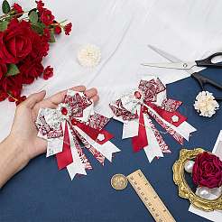 Bowknot Polyester Pins&nbsp;JEWB-WH0030-73