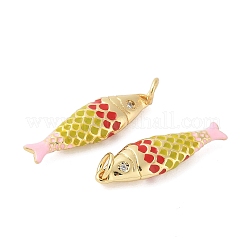 Brass Enamel Pendants&nbsp;KK-B148-14G-06
