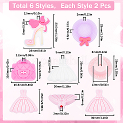 12Pcs 6 Style Food Grade Eco-Friendly Silicone Focal Beads&nbsp;SIL-SC0001-30