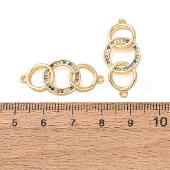 Brass Micro Pave Colorful Cubic Zirconia Connector Charms&nbsp;CU-CBA4579-07G-B