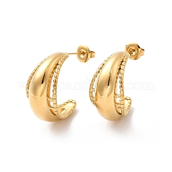 304 Stainless Steel Moon Stud Earrings&nbsp;EJEW-K268-46G