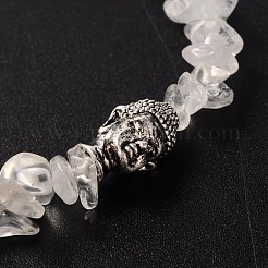 3D Buddha Head Gemstone Beaded Stretch Bracelets&nbsp;BJEW-JB01805-04