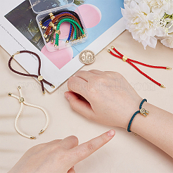 10Pcs 10 Colors Twisted Nylon Cord Silder Bracelets&nbsp;DIY-ME0001-10