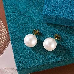925 Sterling Silver Round Stud Earrings&nbsp;EJEW-TAC00030-02