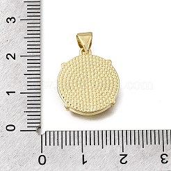 Religion Brass & Clear Cubic Zirconia & Acrylic Pendants&nbsp;KK-G602-05B-04