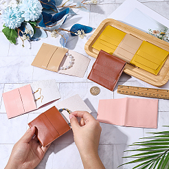 8Pcs 4 Colors Square PU Leather Jewelry Flip Pouches&nbsp;ABAG-CL0001-57
