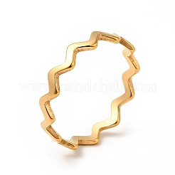 Ion Plating(IP) 201 Stainless Steel Dentate Finger Ring for Women&nbsp;RJEW-G266-18G