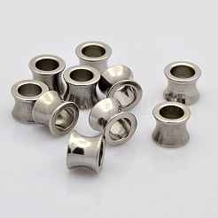Tarnish Resistant Column 304 Stainless Steel Large Hole Beads&nbsp;STAS-N020-12-10mm