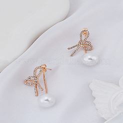1Pair Alloy Micro Pave Clear Cubic Zirconia Stud Earrings&nbsp;EJEW-LP0004-65
