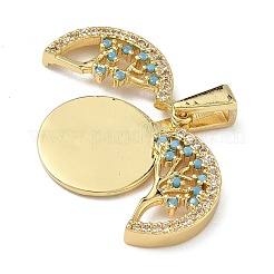 Brass Micro Pave Cubic Zirconia Pendants&nbsp;KK-L257-11G