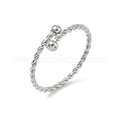 304 Stainless Steel Cuff Open Rings for Women&nbsp;RJEW-F206-01P