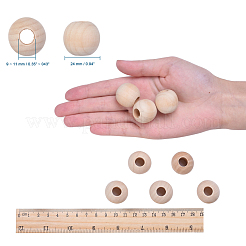Unfinished Wood Beads&nbsp;X-WOOD-25-LF