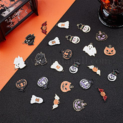 24Pcs 6 Style 2 Colors Alloy Enamel Pendants&nbsp;ENAM-PH0001-75
