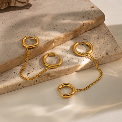 304 Stainless Steel Double Hoop Earrings for Women&nbsp;XJ9052-1