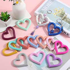 16Pcs 16 Colors Heart Food Grade Eco-Friendly Silicone Focal Beads&nbsp;SIL-SP0001-06