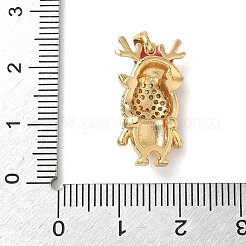 Christmas Brass Micro Pave Cubic Zirconia Pendants&nbsp;KK-K305-07G-02