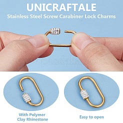 4Pcs 2 Colors 304 Stainless Steel Screw Carabiner Lock Charms&nbsp;STAS-UN0060-75