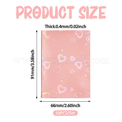 50Pcs PP Heart Pattern Laser Card Film&nbsp;AJEW-TADJ0001-27C