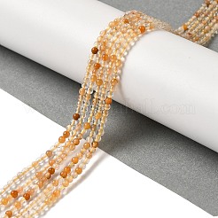 Natural Yellow Hematoid Quartz/Golden Healer Quartz Beads Strands&nbsp;G-B090-A09-02