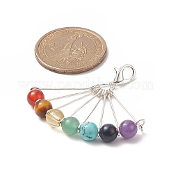 7 Chakra Gemstone Round Pendants Decorations&nbsp;HJEW-TA00001