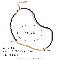 Faceted Round Glass & 316L Stainless Steel Beaded Necklaces for Women&nbsp;YP1849-2