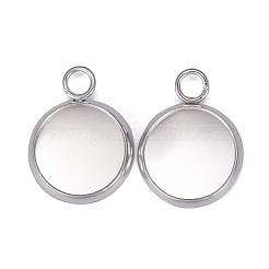 304 Stainless Steel Pendant Cabochon Settings&nbsp;STAS-F191-14S-B