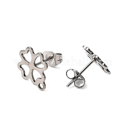 Non-Tarnish 201 Stainless Steel Stud Earring Findings&nbsp;EJEW-A071-14A-P-01