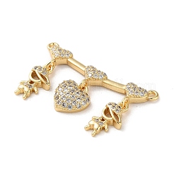 Brass Pave Cubic Zirconia Pendants&nbsp;KK-M287-05G-A