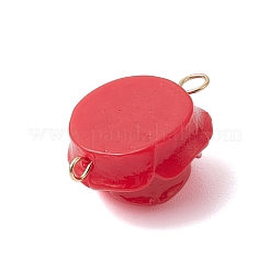 Opaque Resin Red Rose Flower Links Connector Charms&nbsp;PALLOY-JF02750-01