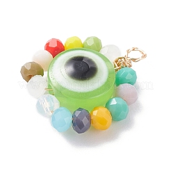 Wire Wrapped Glass & Resin Pendants&nbsp;PALLOY-JF01316