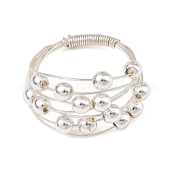Round Copper Wire with Electroplate Non-magnetic Synthetic Hematite Finger Rings&nbsp;RJEW-JR01096