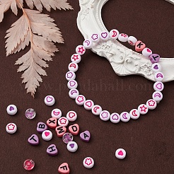 8 Style Pink & Purple Series Opaque Acrylic Beads&nbsp;MACR-YW0001-50