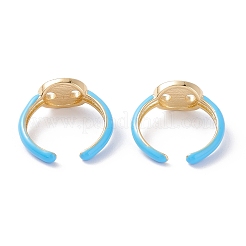 Brass Enamel Cuff Rings&nbsp;RJEW-A002-12G