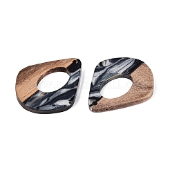 16Pcs 8 Styles Opaque Resin & Walnut Wood Pendants&nbsp;RESI-N053-05