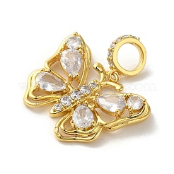 Brass Micro Pave Cubic Zirconia Pendants&nbsp;KK-K358-03B-G