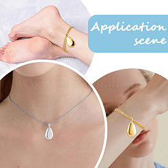 2Pcs 2 Colors 201 Stainless Steel Teardrop Memorial Urn Ashes Pendant Necklaces&nbsp;NJEW-CN0001-21
