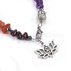 Natural & Synthetic Mixed Stone Charm Bracelets&nbsp;X-BJEW-JB04267