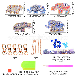 DIY Elephant Diamond Painting Keychains Kits&nbsp;DIY-WH0182-17